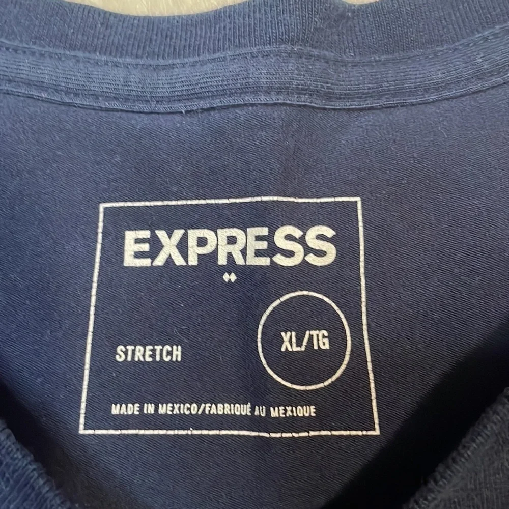 Express‎ Dark Blue Unisex Stretch T Shirt Size XL